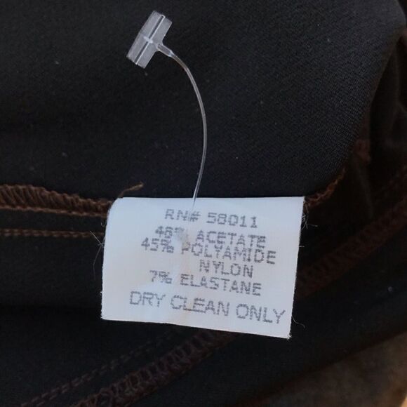 David Meister Brown Stretch Satin dress sz 6 - Picture 6 of 9